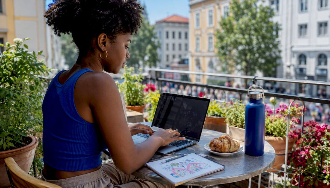 Woman researching dropshipping platforms on laptop