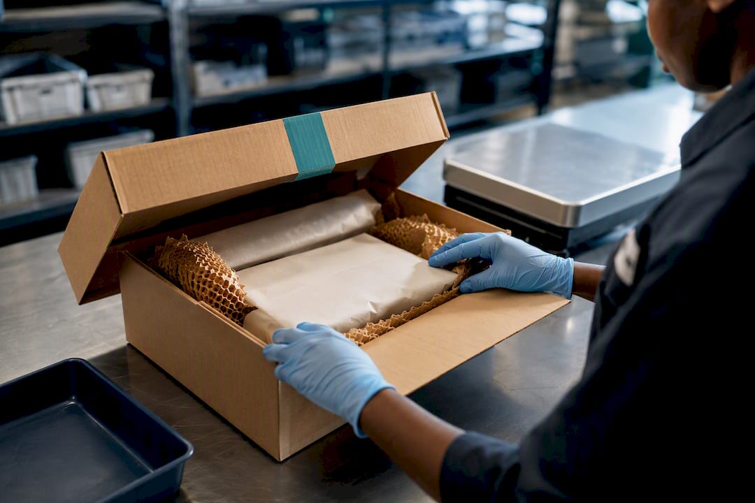 Gift parcel undergoing international customs inspection