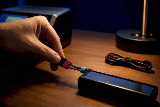 Battery pack connected to RC charger