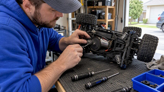 RC car drivetrain with exposed gears