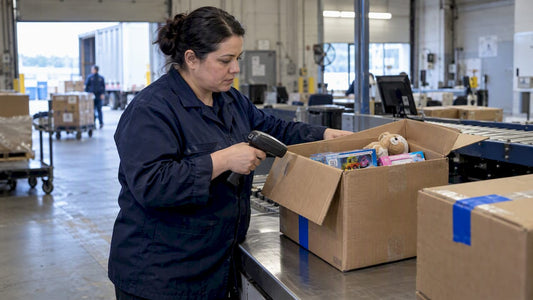 Customs inspection of an international toy parcel