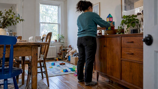 Parent removes magnetic toy cubes after recall
