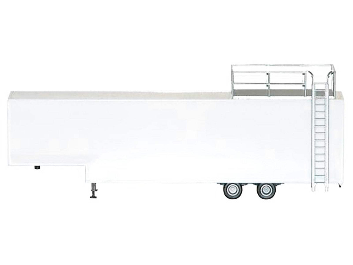 Ho Scale Model Trailer | White Paint | 1/87 Plastic | 6 Inch Length