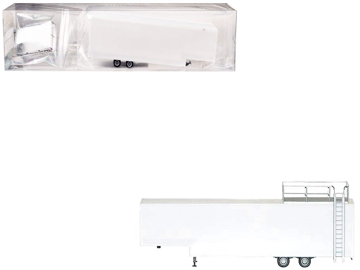 Ho Scale Model Trailer | White Paint | 1/87 Plastic | 6 Inch Length