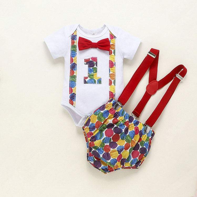 Baby Summer Birthday Romper With Shorts | Soft-Treated Fabric