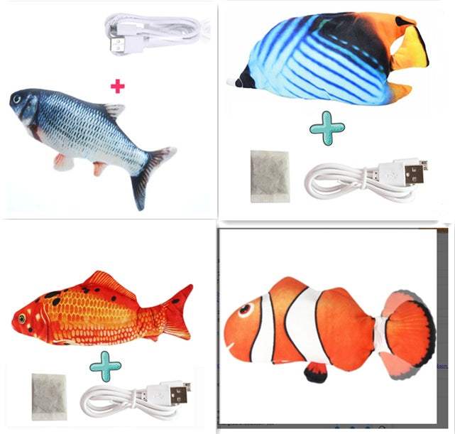 Electric Jumping Fish Cat Toy | USB, Touch Sensor