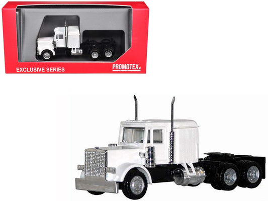Peterbilt Long Tractor White | 1/87 Diecast Model Tractor | Promotex | Collector Quality