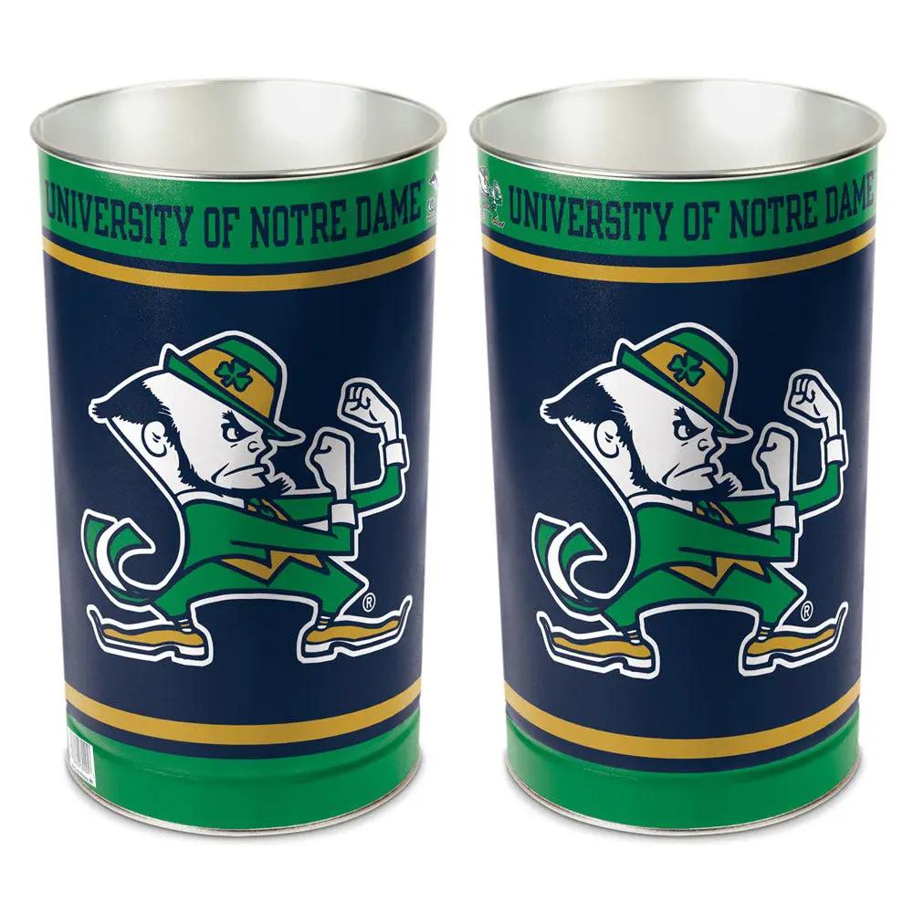 Notre Dame Fighting Irish Wastebasket 15 Inch Leprechaun Design - Periodic Restock