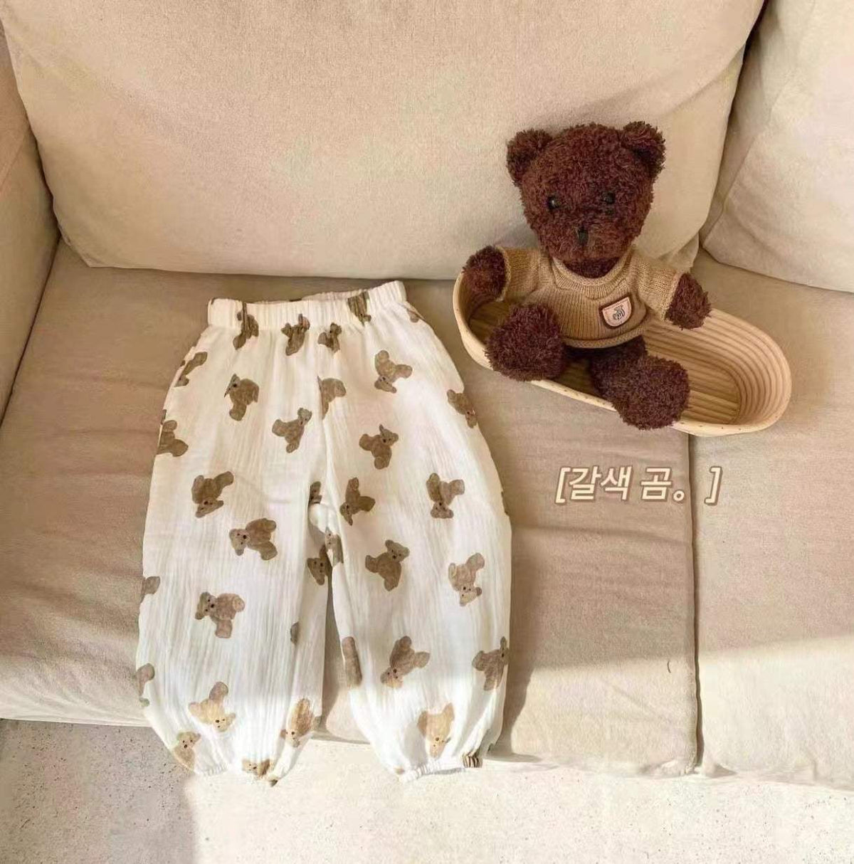 Kids' Double-Layer Ankle-Tie Ultra-Thin Cropped Pants | Cartoon Prints