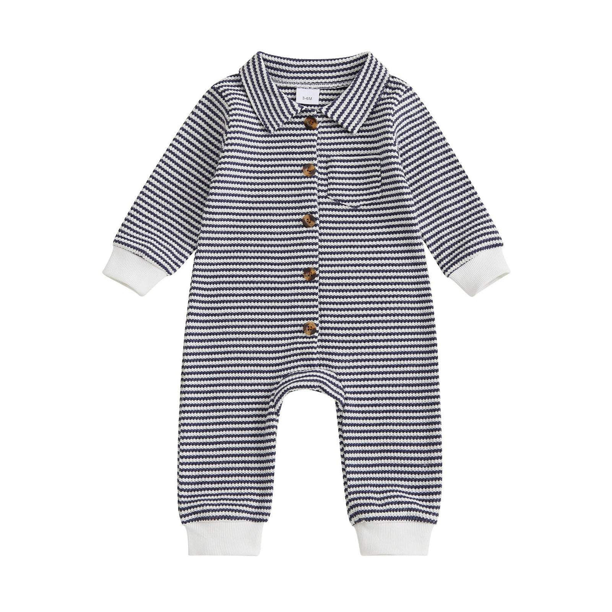 Baby Knitted Front-Open Jumpsuit | Single-Breasted | Long Sleeve