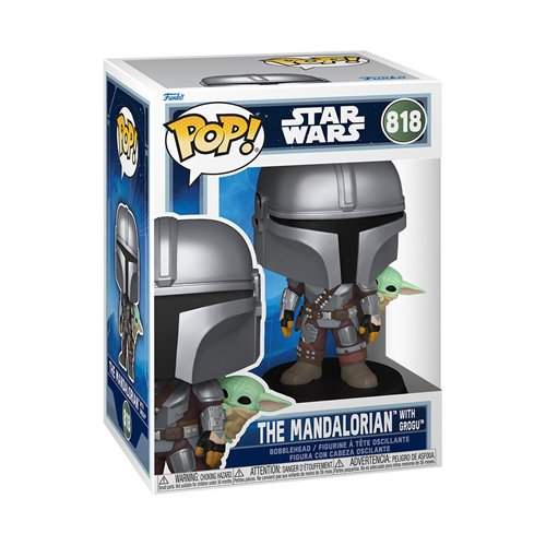 Funko Pop Vinyl Figure | Mandalorian With Grogu | Number 818 | Star Wars
