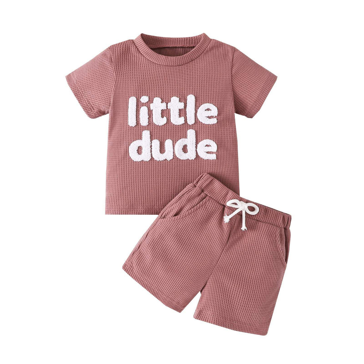 Children'S Waffle Suit | Cotton Blend | Short Sleeve | Sizes 70-100