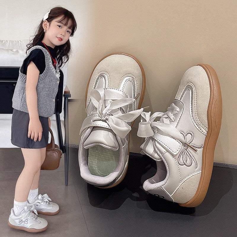 Girls' Bow Sneakers | Non-Slip Sole | Breathable Design | Lightweight