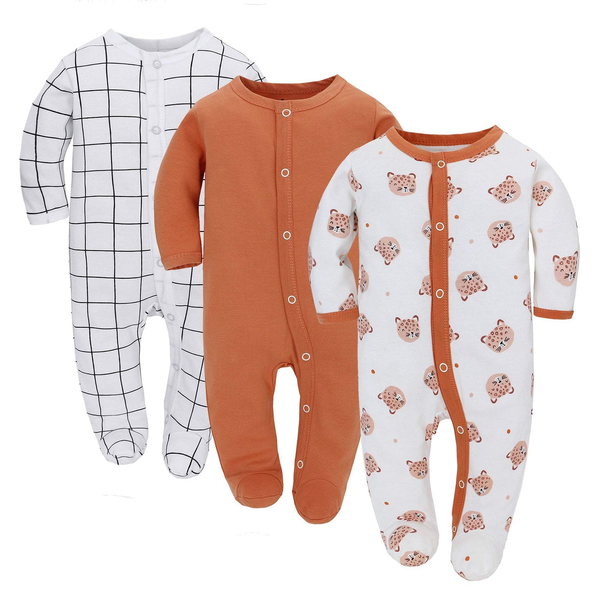 Baby Long-Sleeve Romper 3-Piece Set | Fox Raindrop And Unicorn Designs