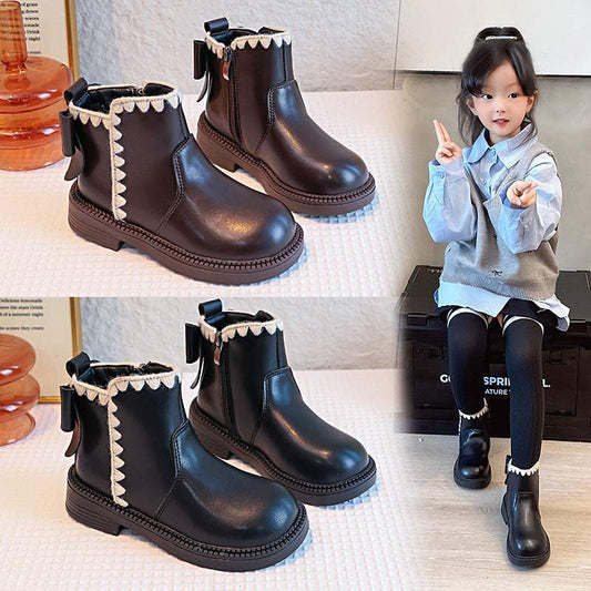Girls' Boots | Microfiber Leather Upper | Side Zipper Closure | Soft Sole