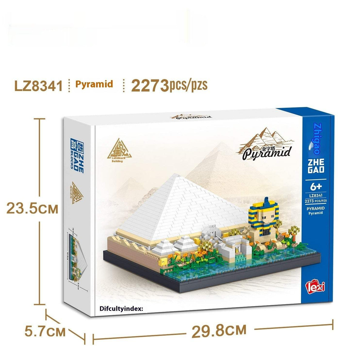 Pyramid Micro Diamond Building Blocks | LZ8341, 2273 Pieces