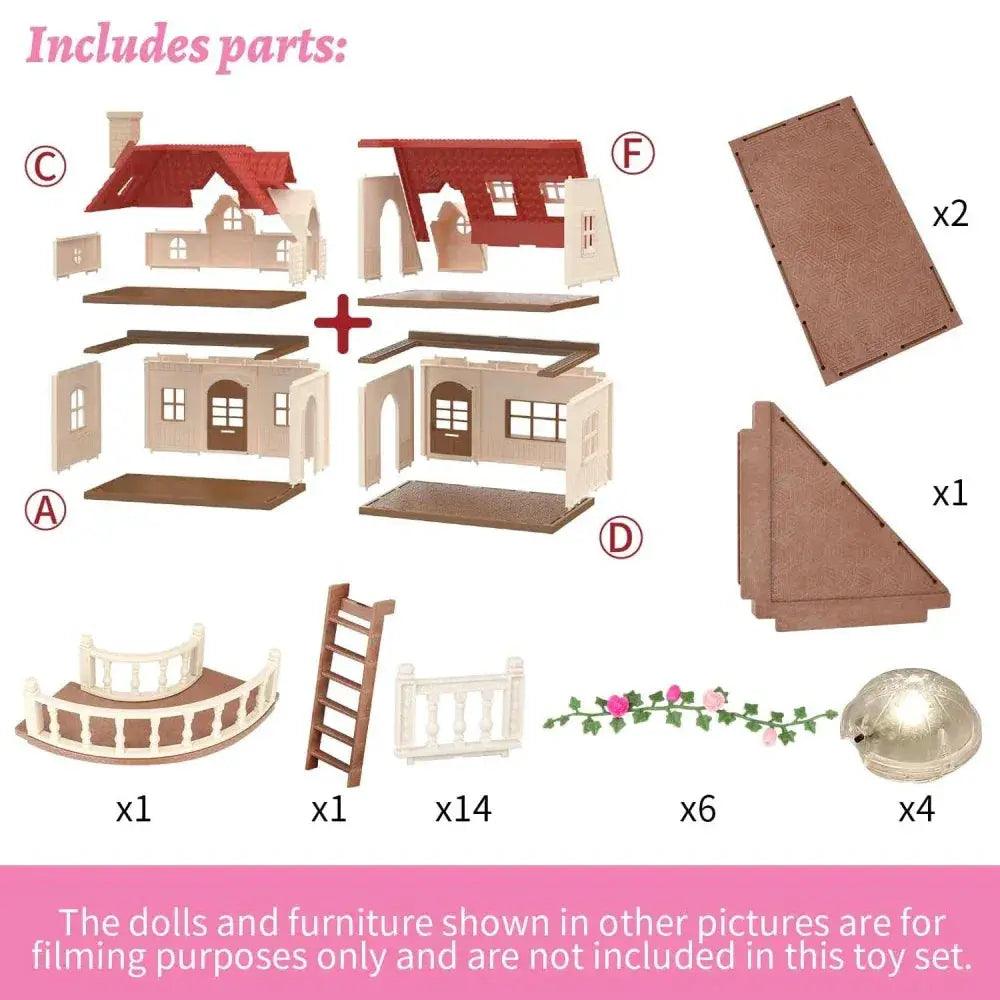  1:12 Dollhouse Furniture Set Forest Rabbit Mansion Premium -  ToylandEU™