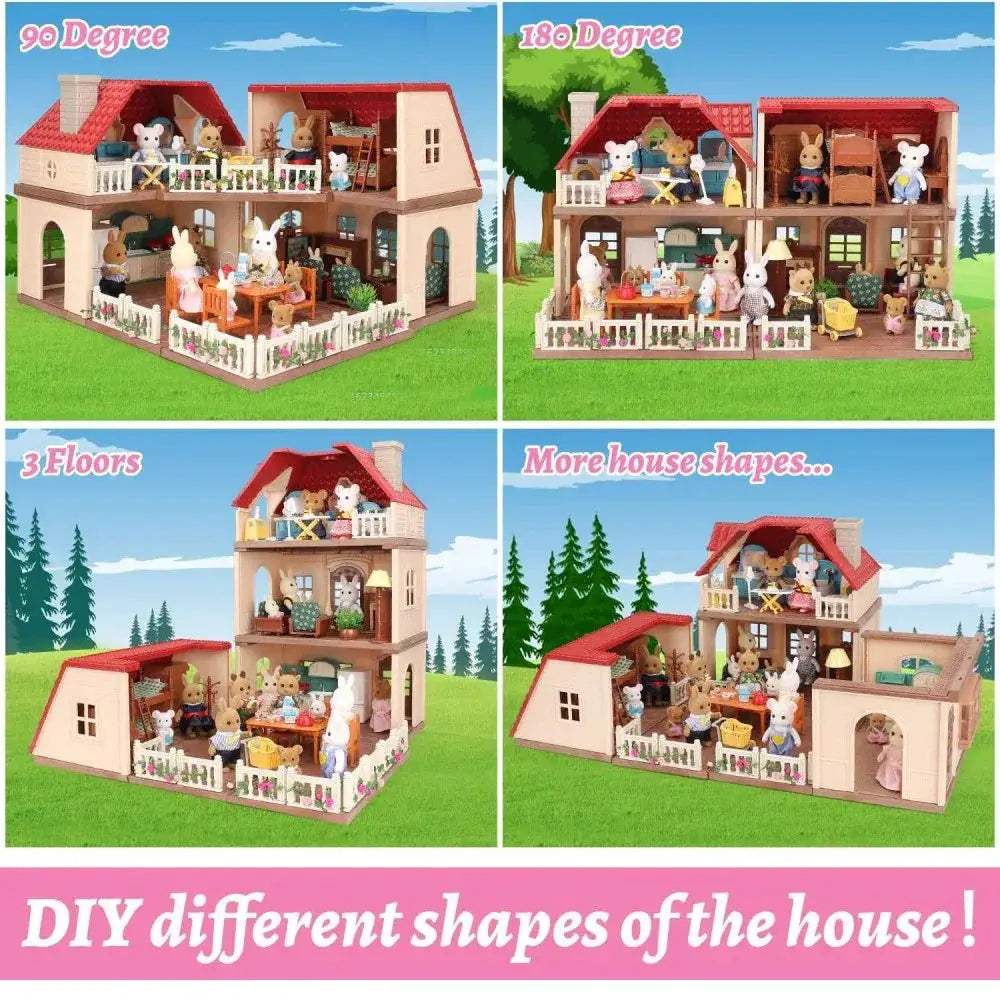 1:12 Dollhouse Furniture Set for Forest Rabbit Family Mansion - ToylandEU