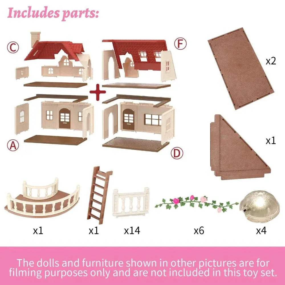 1:12 Dollhouse Furniture Set for Forest Rabbit Family Mansion - ToylandEU