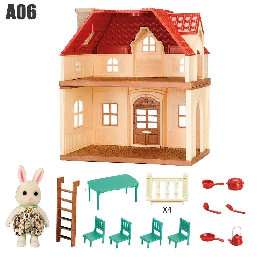 1:12 Dollhouse Furniture Set for Forest Rabbit Family Mansion - ToylandEU
