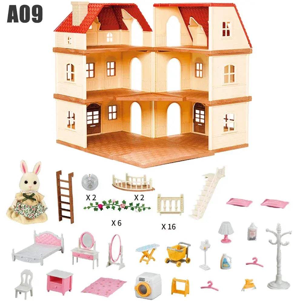 1:12 Dollhouse Furniture Set for Forest Rabbit Family Mansion - ToylandEU