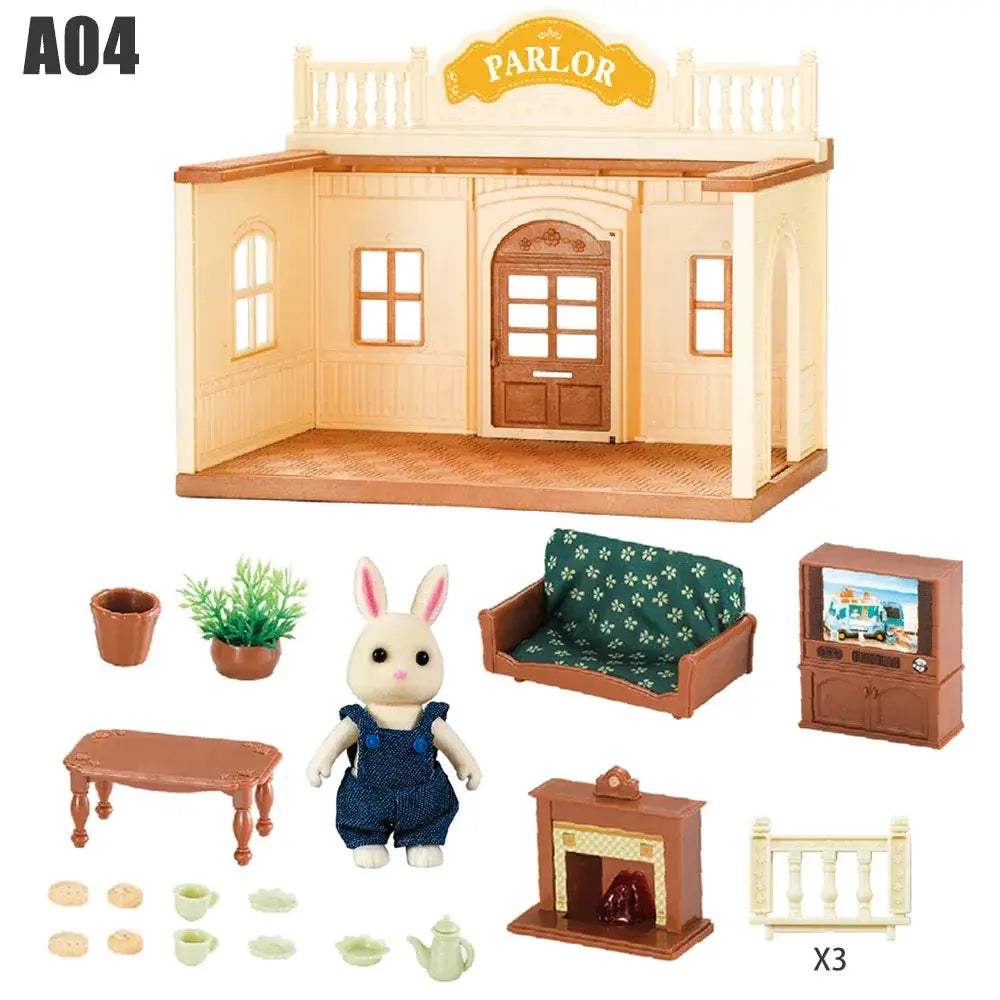 1:12 Dollhouse Furniture Set for Forest Rabbit Family Mansion - ToylandEU