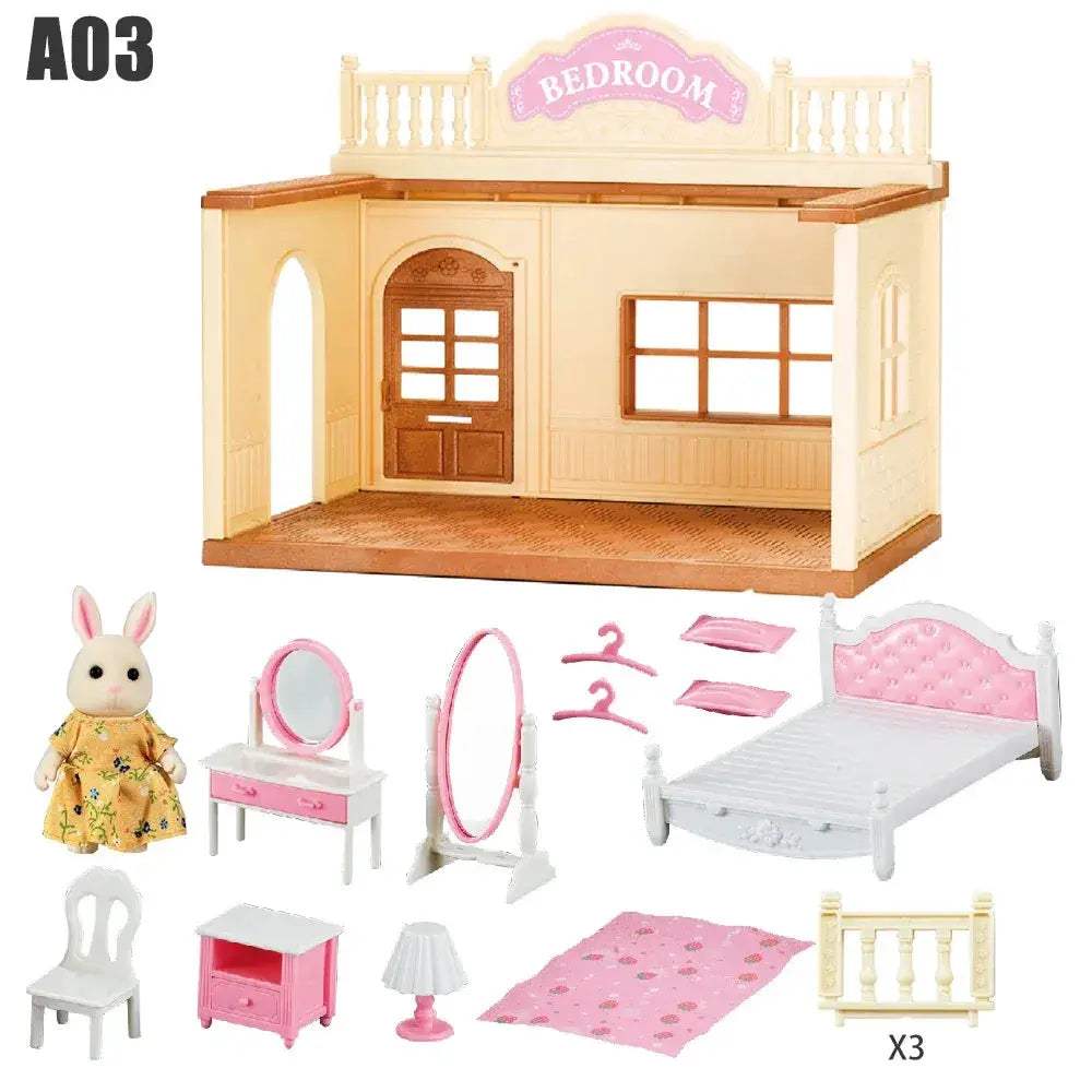 1:12 Dollhouse Furniture Set for Forest Rabbit Family Mansion - ToylandEU