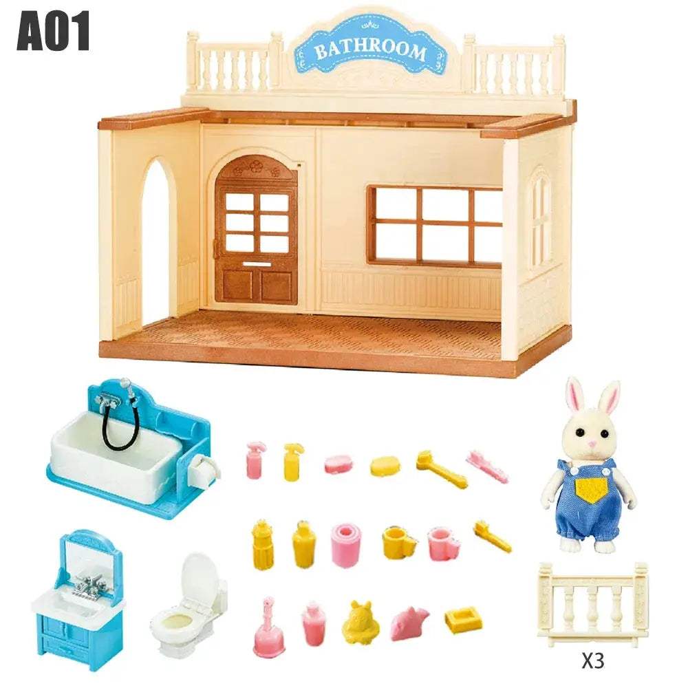 1:12 Dollhouse Furniture Set for Forest Rabbit Family Mansion - ToylandEU