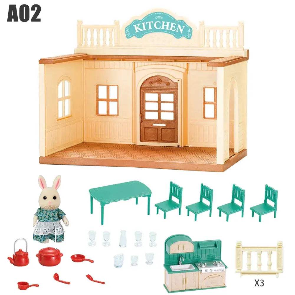 1:12 Dollhouse Furniture Set for Forest Rabbit Family Mansion - ToylandEU