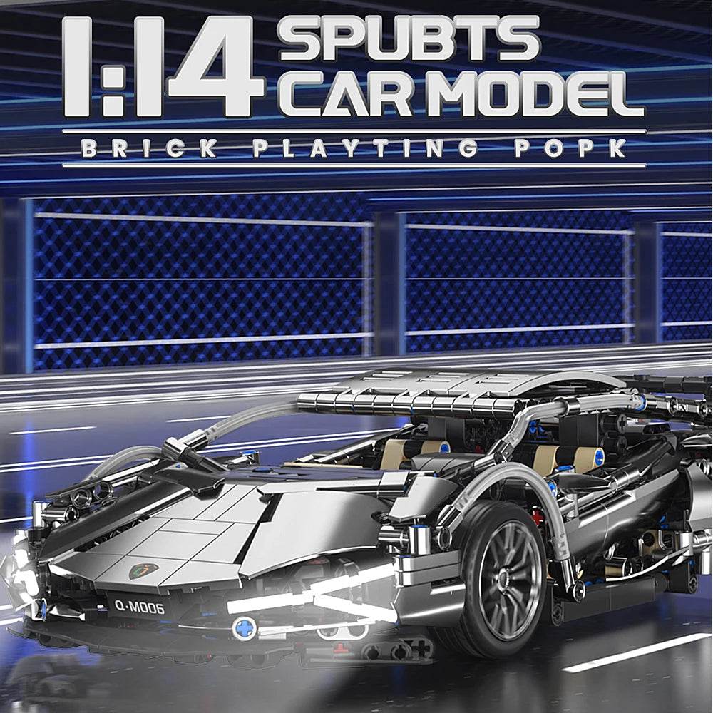 1:14 Technical Racing Sport Car Model Building Blocks Bricks MOC City Vehicle Supercar 905PCS Gift For Boys And Children - ToylandEU