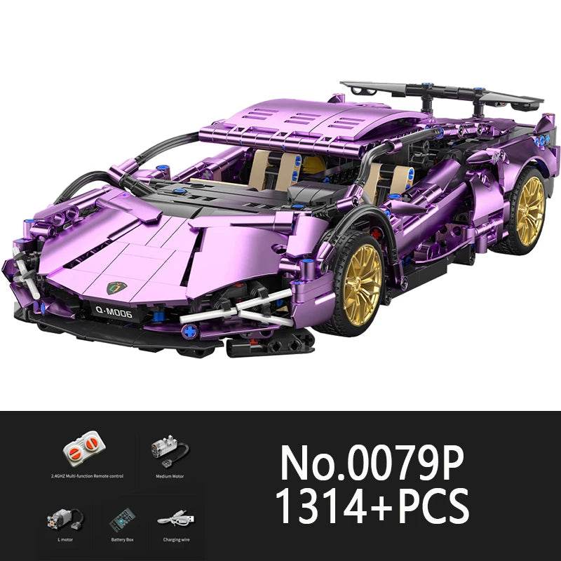 1:14 Technical Racing Sport Car Model Building Blocks Bricks MOC City Vehicle Supercar 905PCS Gift For Boys And Children - ToylandEU