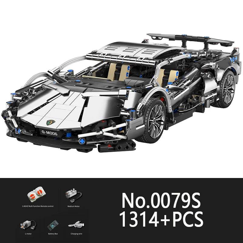 1:14 Technical Racing Sport Car Model Building Blocks Bricks MOC City Vehicle Supercar 905PCS Gift For Boys And Children - ToylandEU