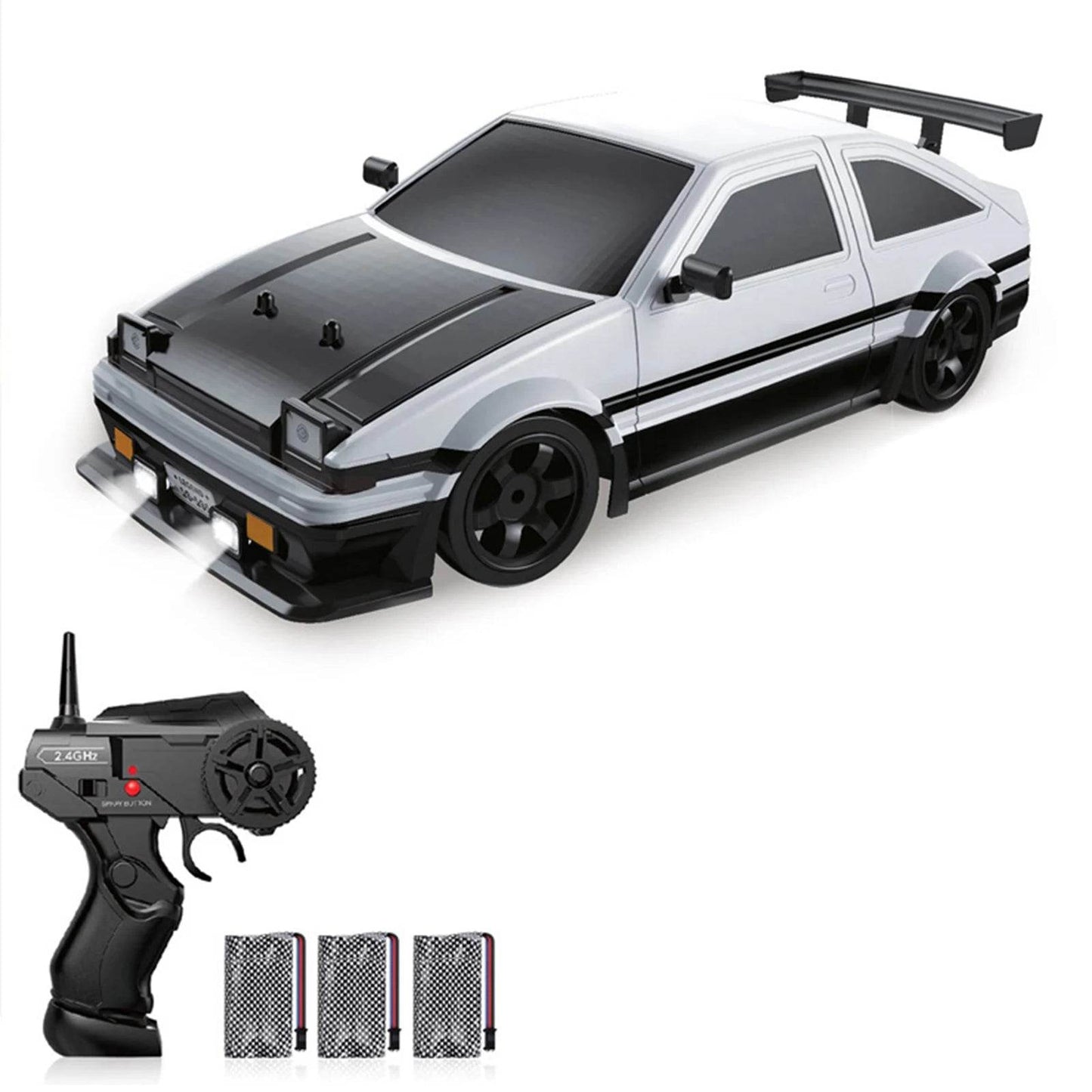 1:16 Scale Kids Remote Control Car High Speed Rechargeable Drift Car 4WD Racing with LED Lights Spray - ToylandEU