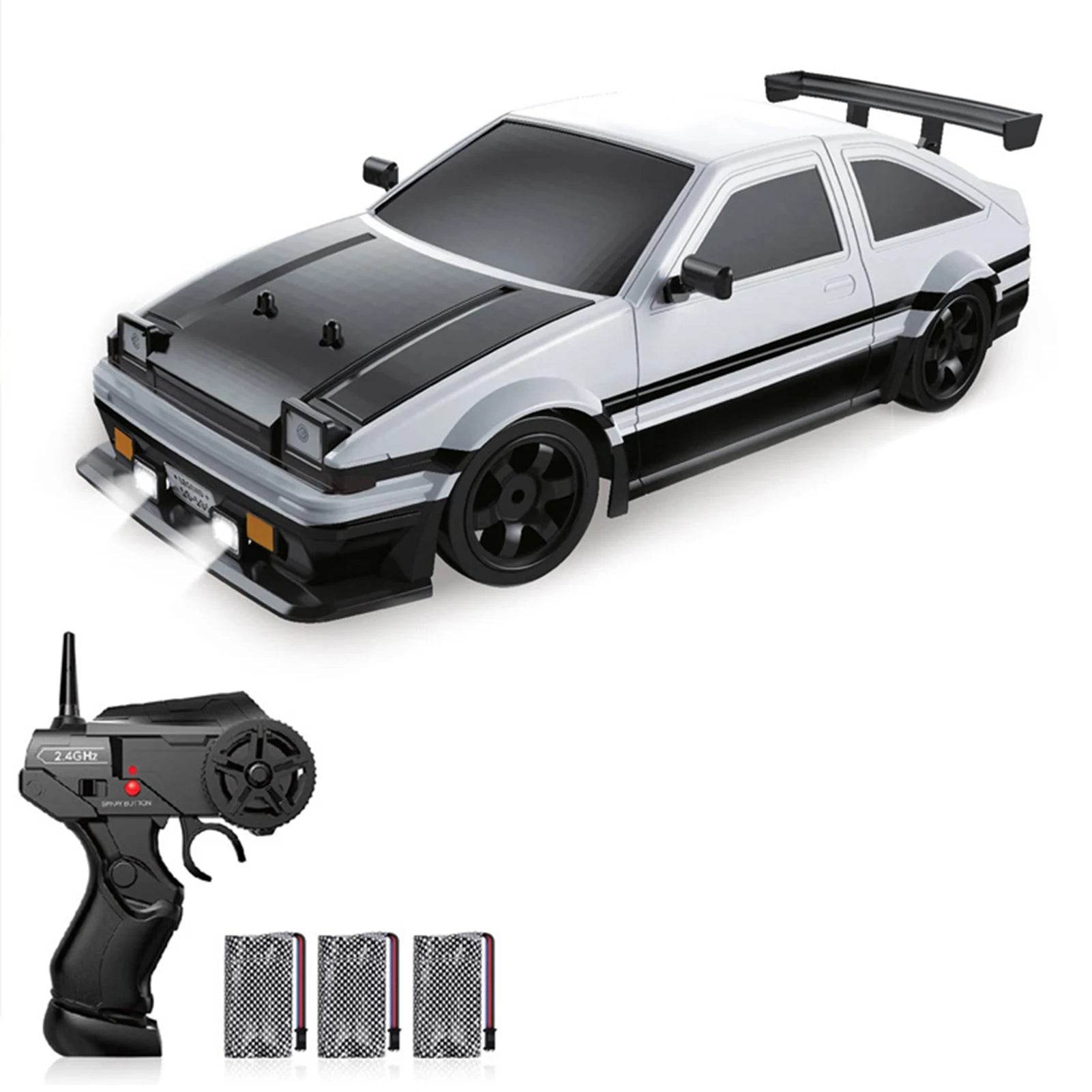 1:16 Scale Kids Remote Control Car High Speed Rechargeable Drift Car 4WD Racing with LED Lights Spray - ToylandEU