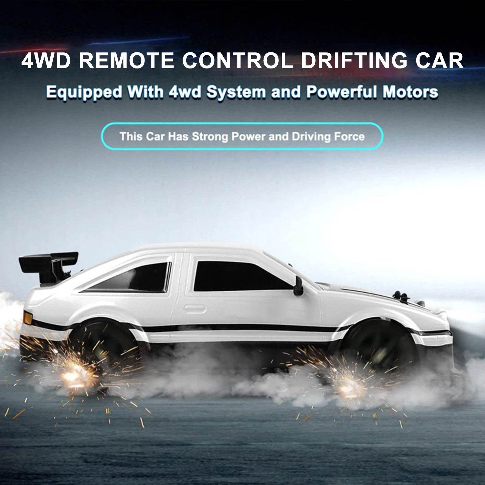 1:16 Scale Kids Remote Control Car High Speed Rechargeable Drift Car 4WD Racing with LED Lights Spray - ToylandEU