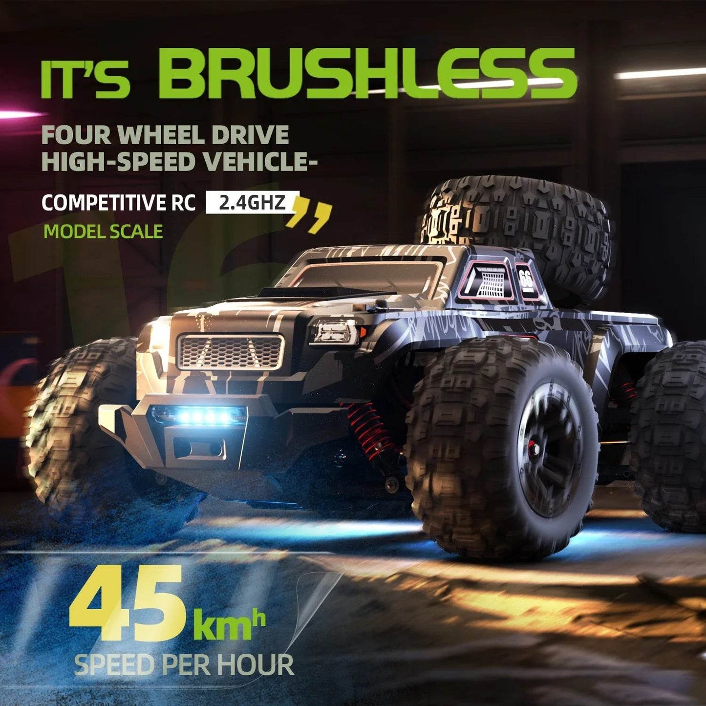 1:16 Scale Large RC Cars 50km/h High Speed Off-Road Truck - ToylandEU