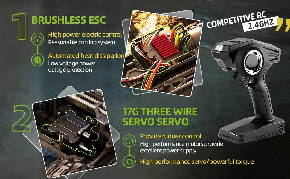 1:16 Scale Large RC Cars 50km/h High Speed Off-Road Truck - ToylandEU