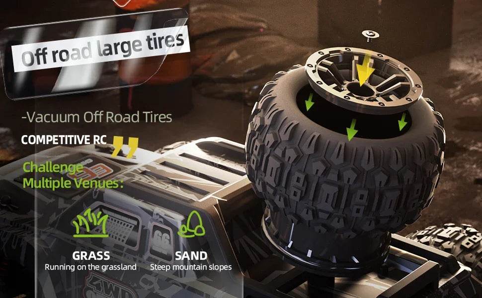 1:16 Scale Large RC Cars 50km/h High Speed Off-Road Truck - ToylandEU