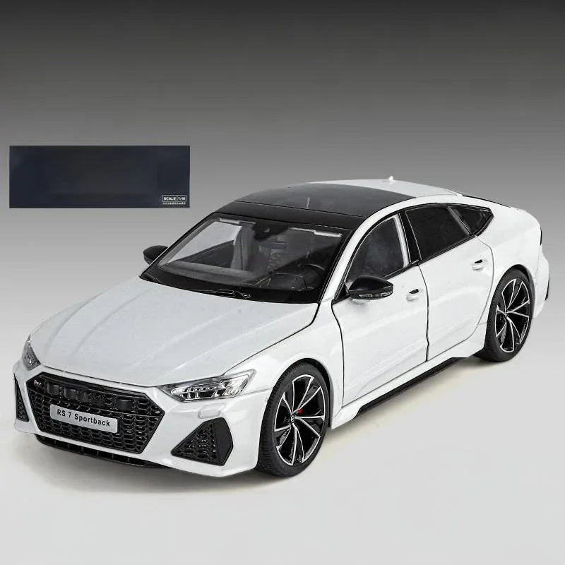 1:18 Audi RS7 Sportback Black Warrior Diecast Alloy RC Car with Sound and Light - ToylandEU