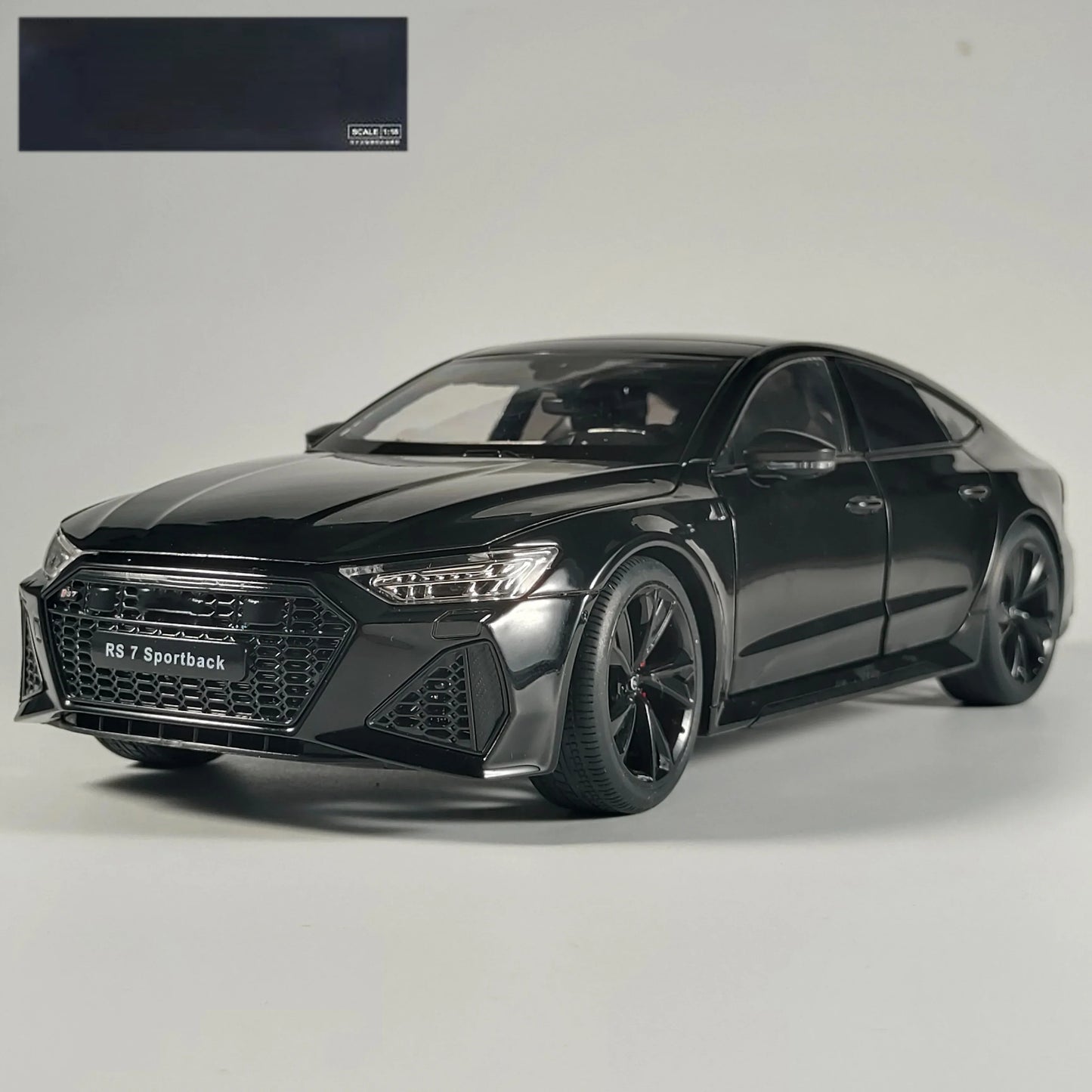 1:18 Audi RS7 Sportback Black Warrior Diecast Alloy RC Car with Sound and Light - ToylandEU