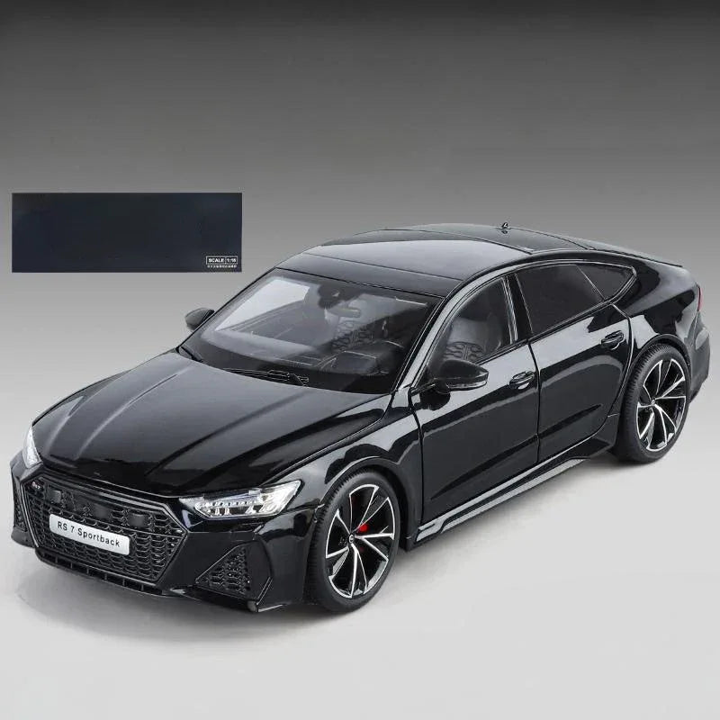 1:18 Audi RS7 Sportback Black Warrior Diecast Alloy RC Car with Sound and Light - ToylandEU