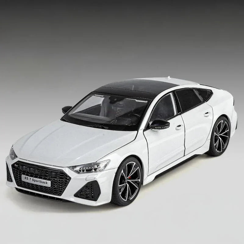 1:18 Audi RS7 Sportback Black Warrior Diecast Alloy RC Car with Sound and Light - ToylandEU