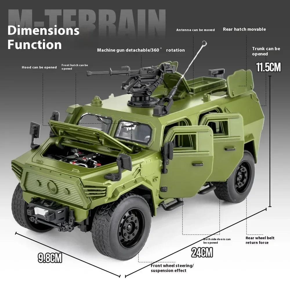 1:18 Diecast Alloy DongFeng Warrior Armored Vehicle With Sound And Lights - ToylandEU