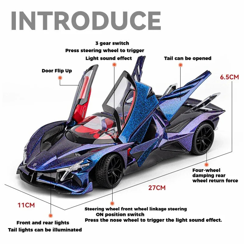 1:18 Diecast Apollo Project EVO Supercar Sound And Light Model For Collectors - ToylandEU