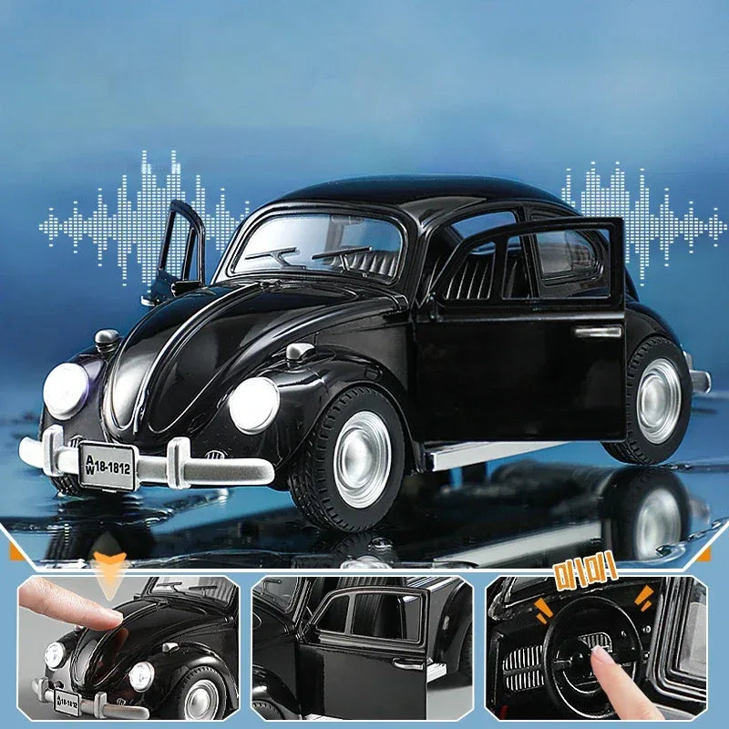 1:18 Diecast Car Volkswagen Beetle 1955 Pull Back With Sound For Kids - ToylandEU