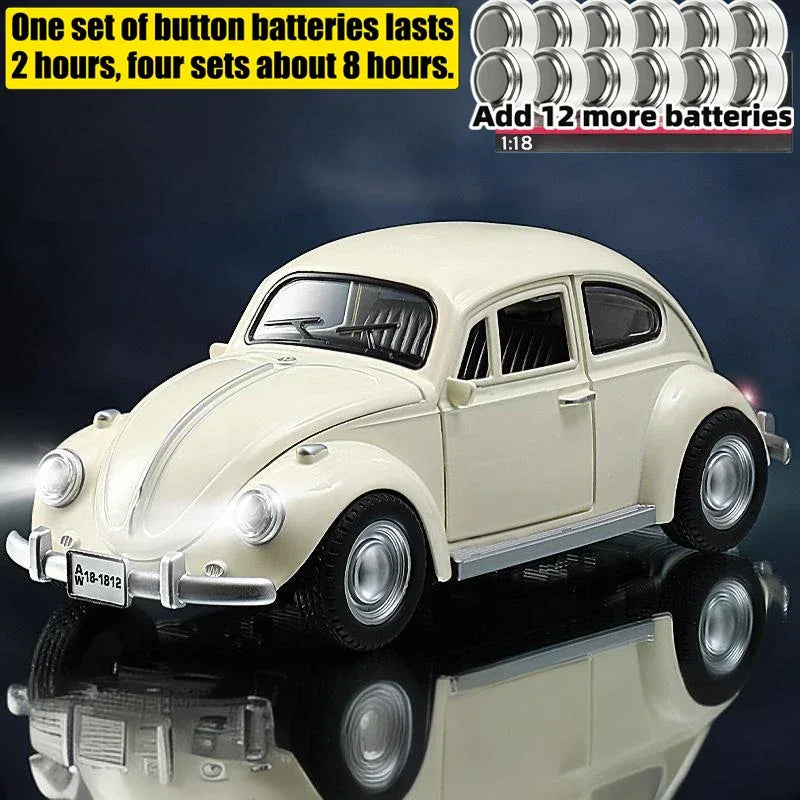 1:18 Diecast Car Volkswagen Beetle 1955 Pull Back With Sound For Kids - ToylandEU
