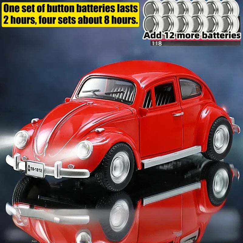 1:18 Diecast Car Volkswagen Beetle 1955 Pull Back With Sound For Kids - ToylandEU