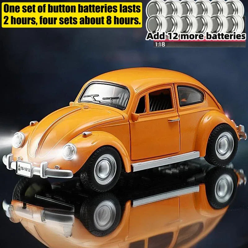 1:18 Diecast Car Volkswagen Beetle 1955 Pull Back With Sound For Kids - ToylandEU