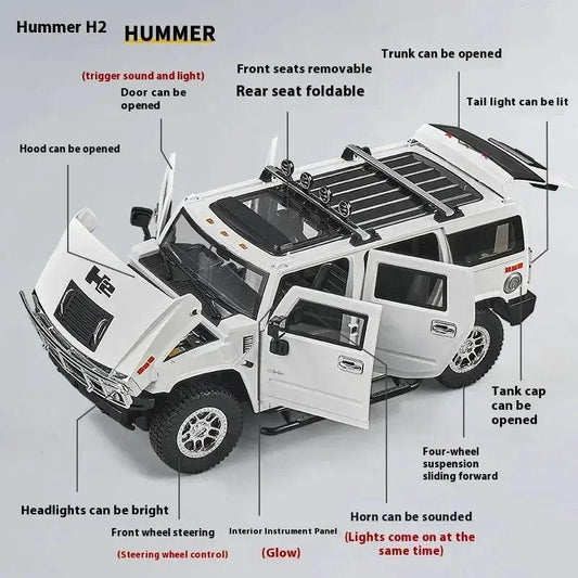  1 18 Diecast Hummer H2 Alloy Pull Back Off Road Car -  ToylandEU™