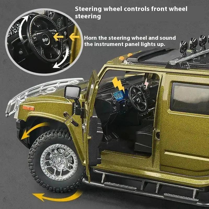  1 18 Diecast Hummer H2 Alloy Pull Back Off Road Car -  ToylandEU™